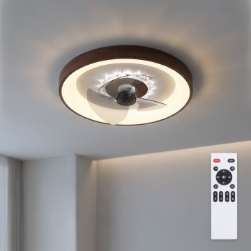 Brilagi - Dimbare LED-plafondventilator LED/34W/230V Ø 46 cm bruin + afstandsbediening