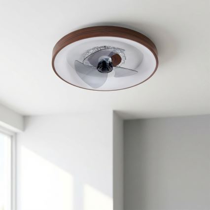 Brilagi - Dimbare LED-plafondventilator LED/34W/230V Ø 46 cm bruin + afstandsbediening