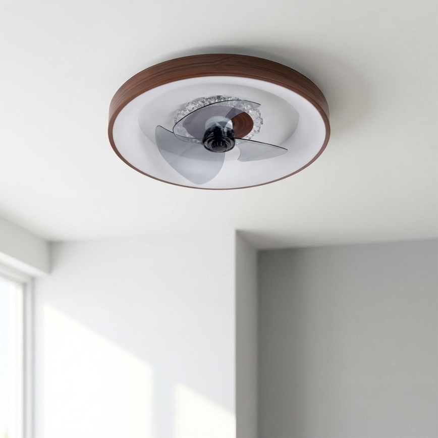 Brilagi - Dimbare LED-plafondventilator LED/34W/230V Ø 46 cm bruin + afstandsbediening