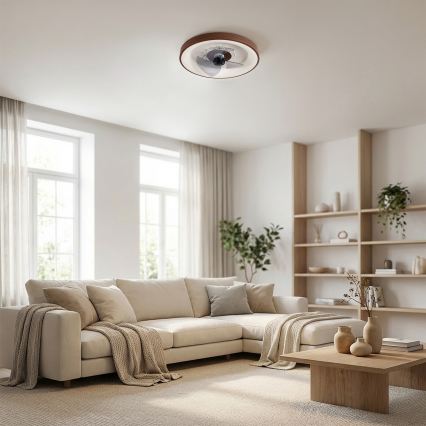 Brilagi - Dimbare LED-plafondventilator LED/34W/230V Ø 46 cm bruin + afstandsbediening