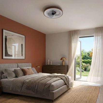 Brilagi - Dimbare LED-plafondventilator LED/34W/230V Ø 46 cm bruin + afstandsbediening