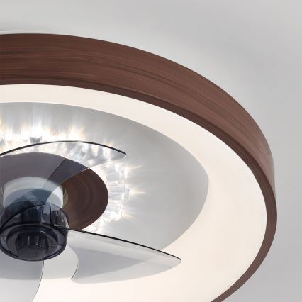 Brilagi - Dimbare LED-plafondventilator LED/34W/230V Ø 46 cm bruin + afstandsbediening