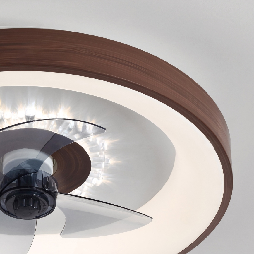 Brilagi - Dimbare LED-plafondventilator LED/34W/230V Ø 46 cm bruin + afstandsbediening
