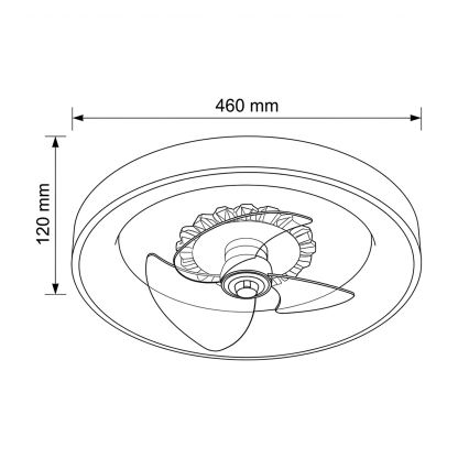 Brilagi - Dimbare LED-plafondventilator LED/34W/230V Ø 46 cm bruin + afstandsbediening