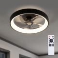 Brilagi - Dimbare LED-plafondventilator LED/34W/230V Ø 50 cm zwart + afstandsbediening