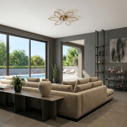 Brilagi - LED-dimbare plafondventilator LED/34W/230V Ø 78 cm goudkleurig + afstandsbediening