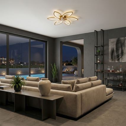 Brilagi - LED-dimbare plafondventilator LED/34W/230V Ø 78 cm goudkleurig + afstandsbediening