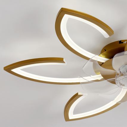 Brilagi - LED-dimbare plafondventilator LED/34W/230V Ø 78 cm goudkleurig + afstandsbediening