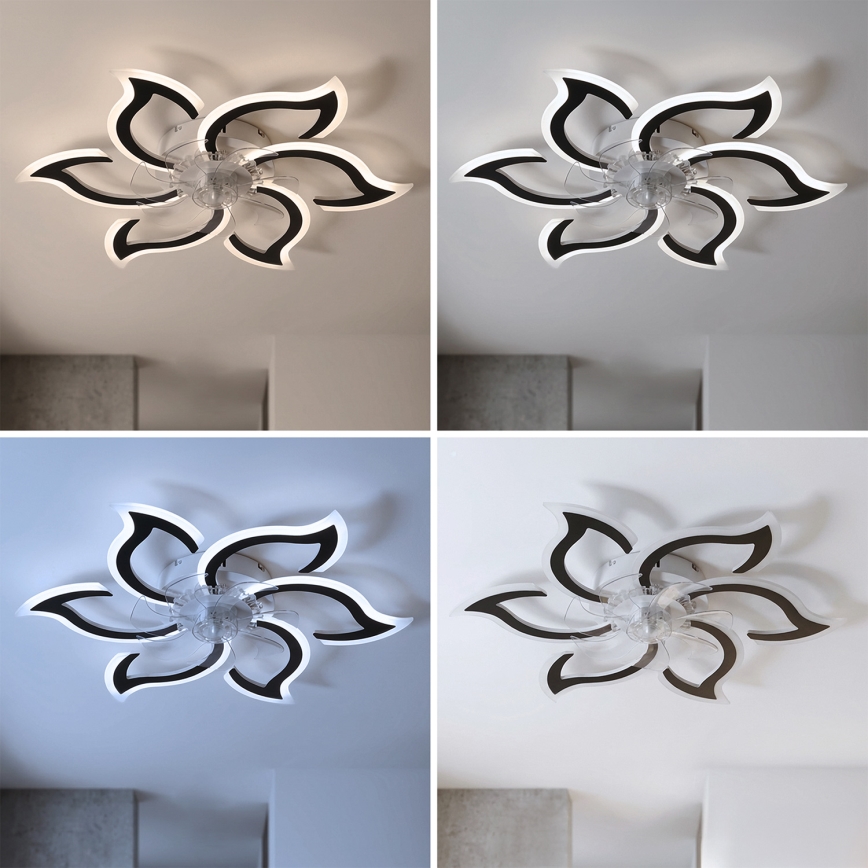 Brilagi - Dimbare LED-plafondventilator LED/34W/230V Ø 83 cm zwart + afstandsbediening