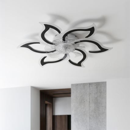 Brilagi - Dimbare LED-plafondventilator LED/34W/230V Ø 83 cm zwart + afstandsbediening