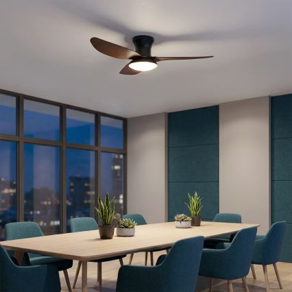 Brilagi - dimbare LED-plafondventilator, 38 W, 230 V, 100 cm, zwart/bruin + afstandsbediening