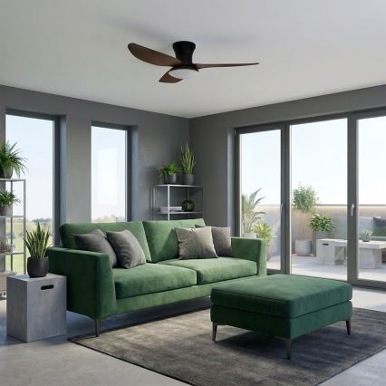 Brilagi - dimbare LED-plafondventilator, 38 W, 230 V, 100 cm, zwart/bruin + afstandsbediening