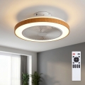 Brilagi - Dimbare LED-plafondventilator LED/38W/230V 3000-6500K Ø 50 cm wit/bruin + afstandsbediening