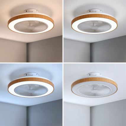 Brilagi - LED Dimbare plafondventilator LED/38W/230V 50 cm wit/bruin + afstandsbediening