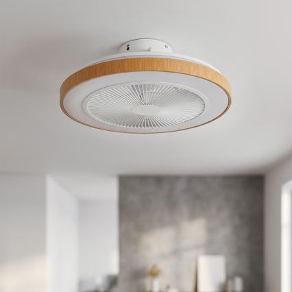 Brilagi - LED Dimbare plafondventilator LED/38W/230V 50 cm wit/bruin + afstandsbediening