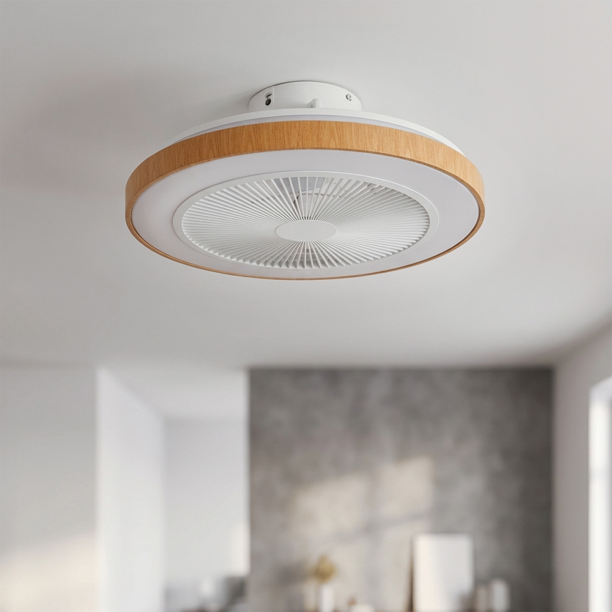 Brilagi - LED Dimbare plafondventilator LED/38W/230V 50 cm wit/bruin + afstandsbediening