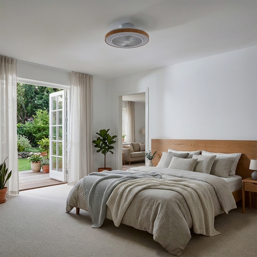 Brilagi - LED Dimbare plafondventilator LED/38W/230V 50 cm wit/bruin + afstandsbediening