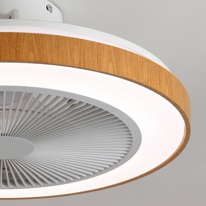 Brilagi - LED Dimbare plafondventilator LED/38W/230V 50 cm wit/bruin + afstandsbediening
