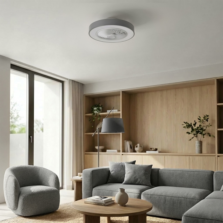 Brilagi - LED-dimbare plafondlamp met ventilator LED/38W/230V 3000-6500K 3000-6500K Ø 50 cm grijs + afstandsbediening