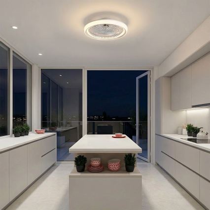 Brilagi - Dimbare LED-plafondventilator LED/40W/230V Ø 48 cm wit + afstandsbediening