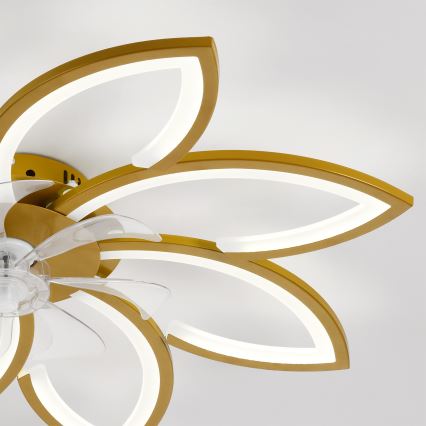 Brilagi - Dimbare LED-plafondventilator LED/43W/230V Ø 90 cm goudkleurig + afstandsbediening