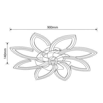 Brilagi - dimbare LED-plafondventilator LED/43W/230V Ø 90 cm wit + afstandsbediening