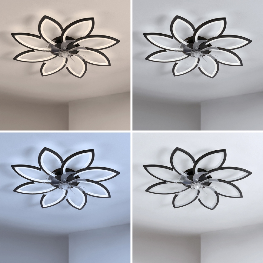 Brilagi - Dimbare LED-plafondventilator LED/43W/230V 3000–6500K Ø 90 cm zwart + afstandsbediening