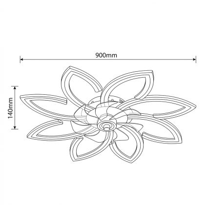 Brilagi - Dimbare LED-plafondventilator LED/43W/230V 3000–6500K Ø 90 cm zwart + afstandsbediening