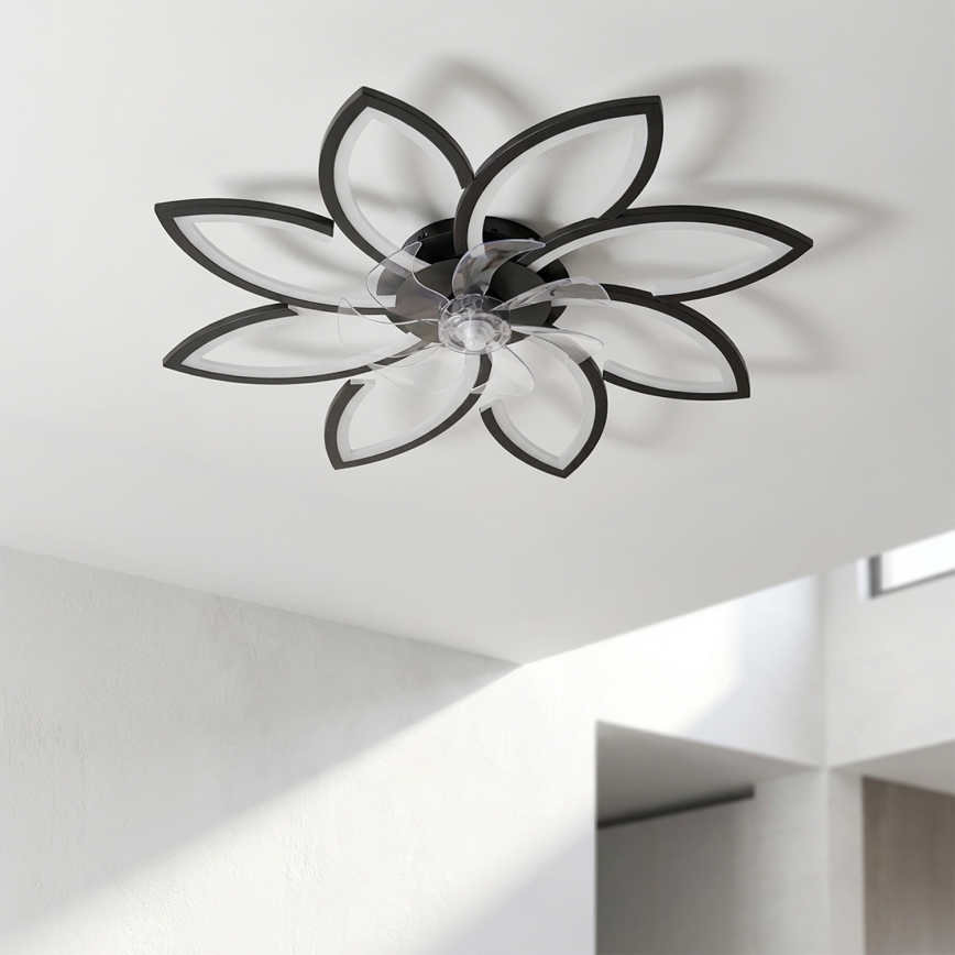 Brilagi - LED-dimbare plafondventilator LED/43W/230V Ø 90 cm zwart + afstandsbediening
