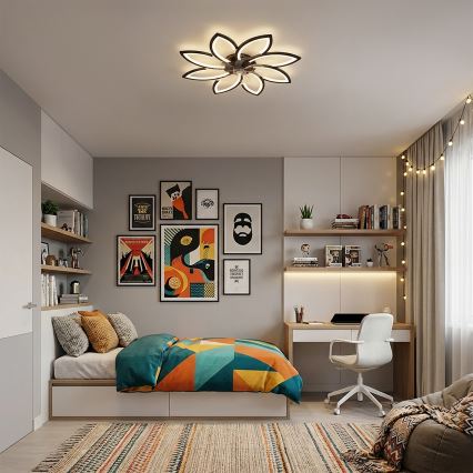 Brilagi - LED-dimbare plafondventilator LED/43W/230V Ø 90 cm zwart + afstandsbediening