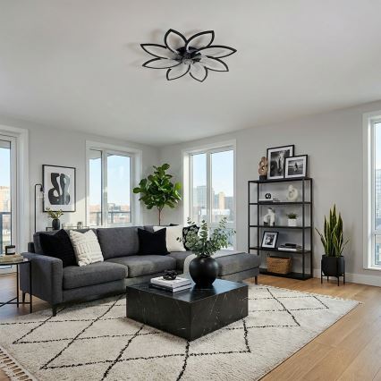 Brilagi - LED-dimbare plafondventilator LED/43W/230V Ø 90 cm zwart + afstandsbediening