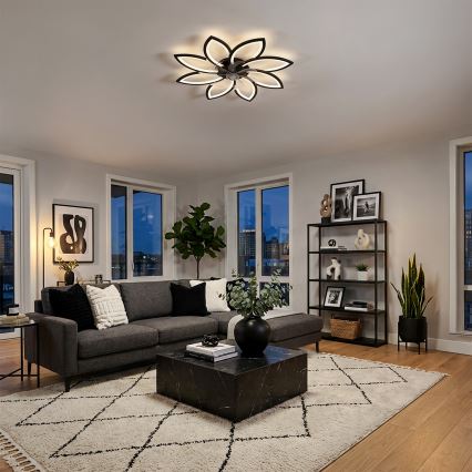 Brilagi - LED-dimbare plafondventilator LED/43W/230V Ø 90 cm zwart + afstandsbediening