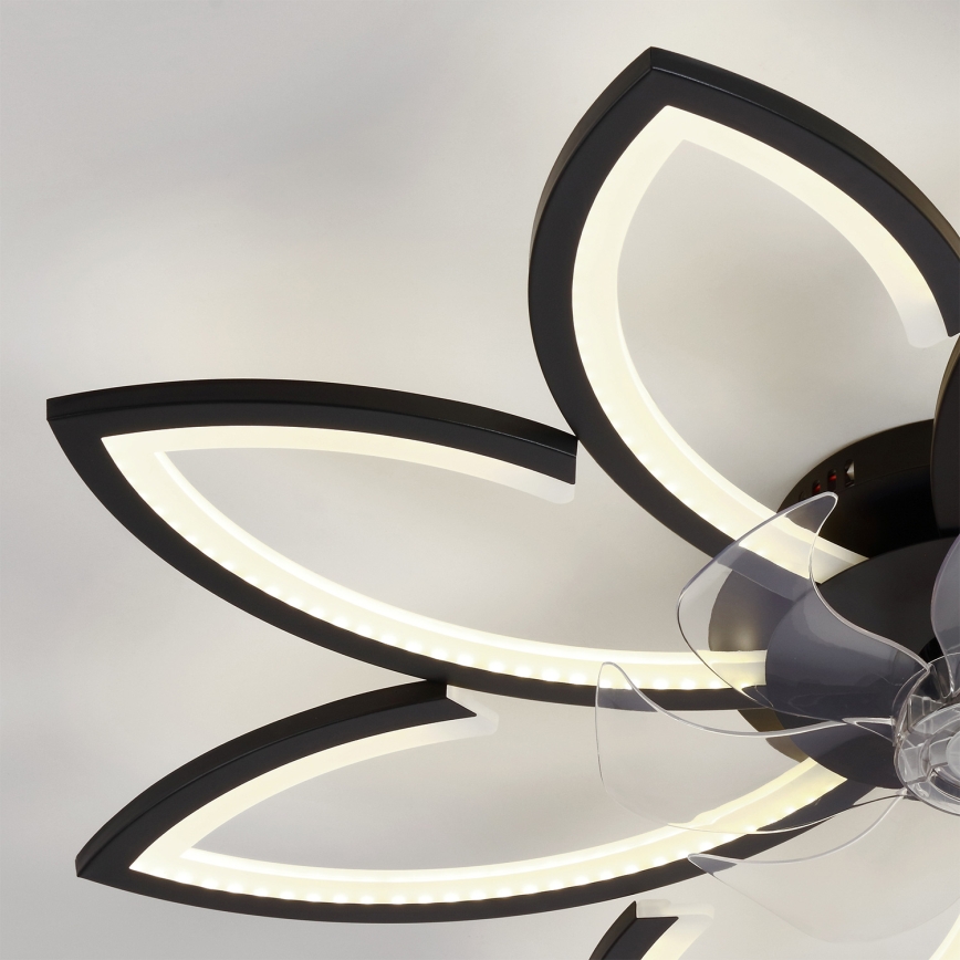 Brilagi - LED-dimbare plafondventilator LED/43W/230V Ø 90 cm zwart + afstandsbediening