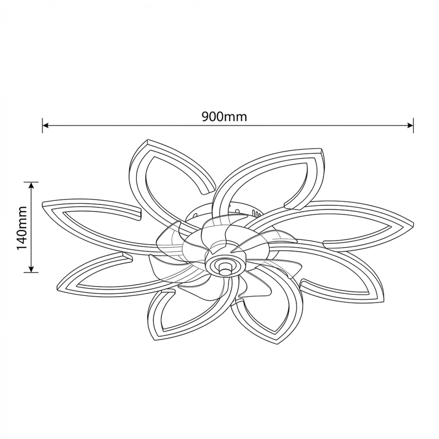 Brilagi - LED-dimbare plafondventilator LED/43W/230V Ø 90 cm zwart + afstandsbediening