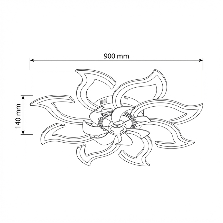 Brilagi - Dimbare LED-plafondventilator LED/44W/230V Ø 90 cm wit + afstandsbediening