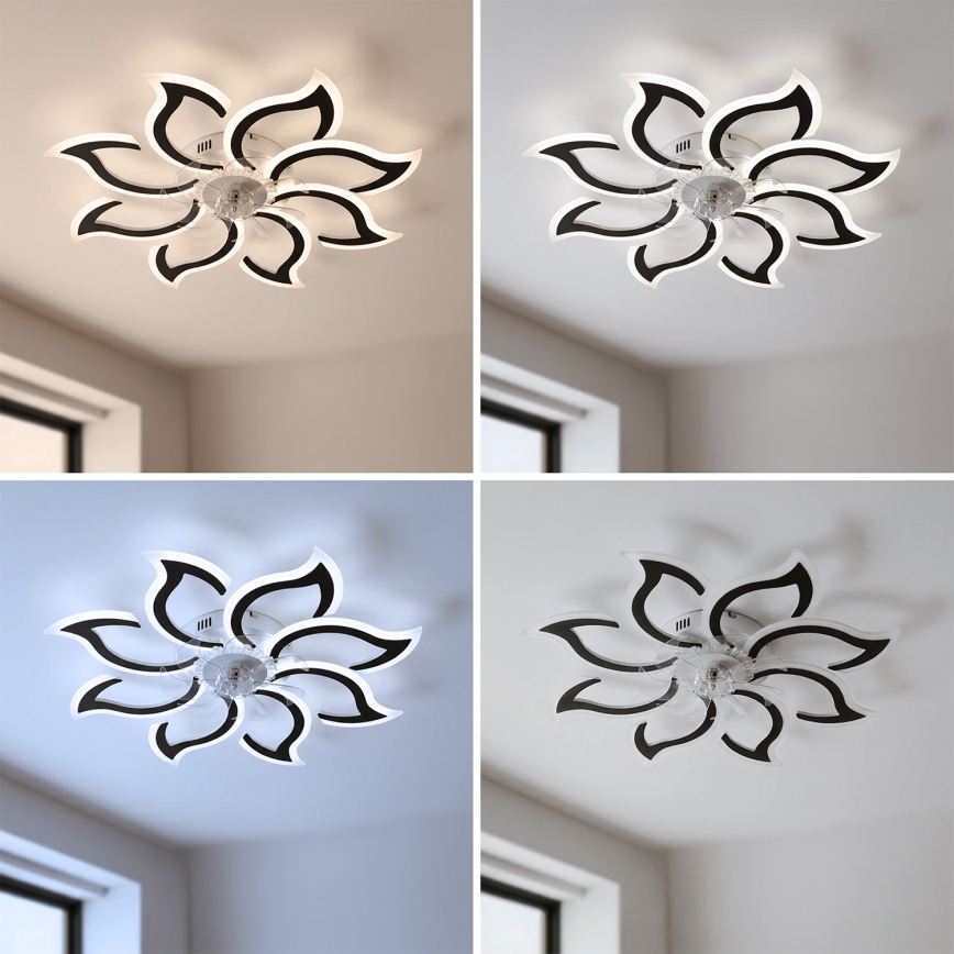 Brilagi - Dimbare LED-plafondventilator LED/44W/230V Ø 90 cm zwart + met afstandsbediening