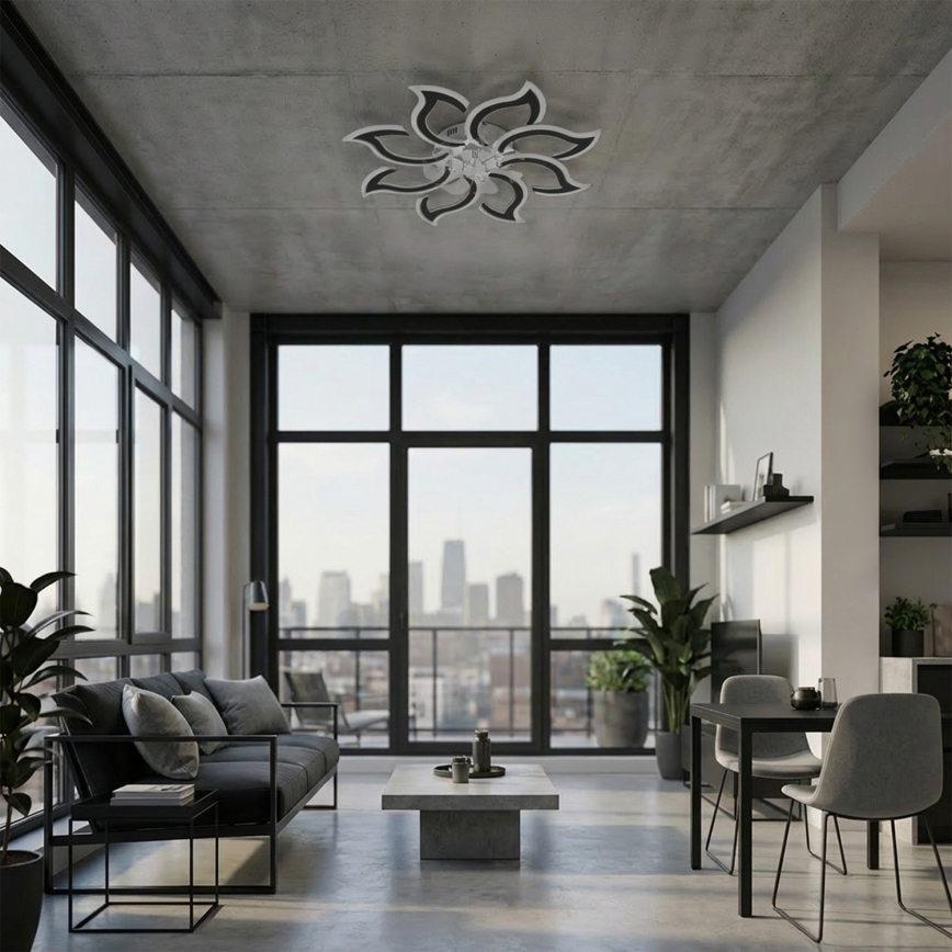 Brilagi - Dimbare LED-plafondventilator LED/44W/230V Ø 90 cm zwart + met afstandsbediening