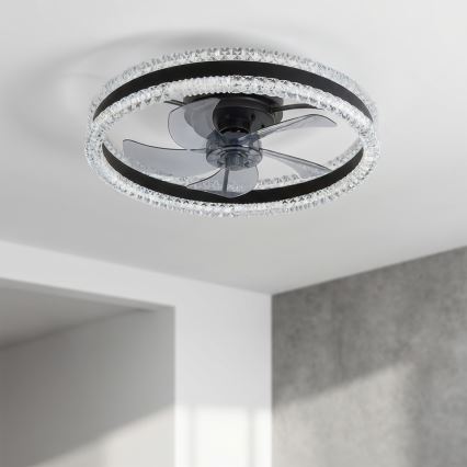 Brilagi - Dimbare LED-plafondventilator LED/62W/230V 3000-6500K Ø 50 cm zwart + afstandsbediening