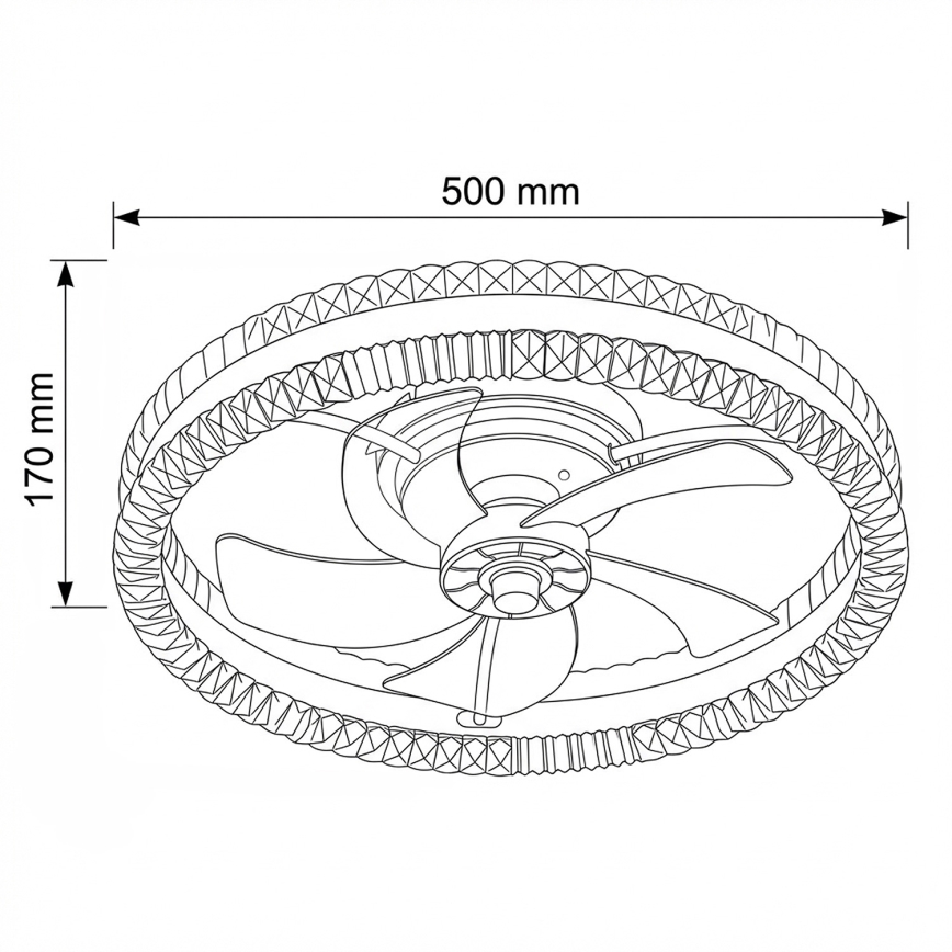 Brilagi - Dimbare LED-plafondventilator LED/62W/230V 3000-6500K Ø 50 cm zwart + afstandsbediening