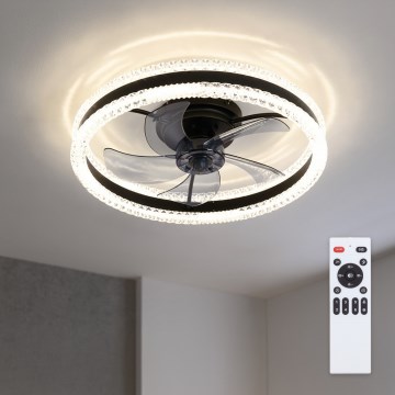 Brilagi - Dimbare LED-plafondventilator LED/62W/230V Ø 50 cm zwart + afstandsbediening