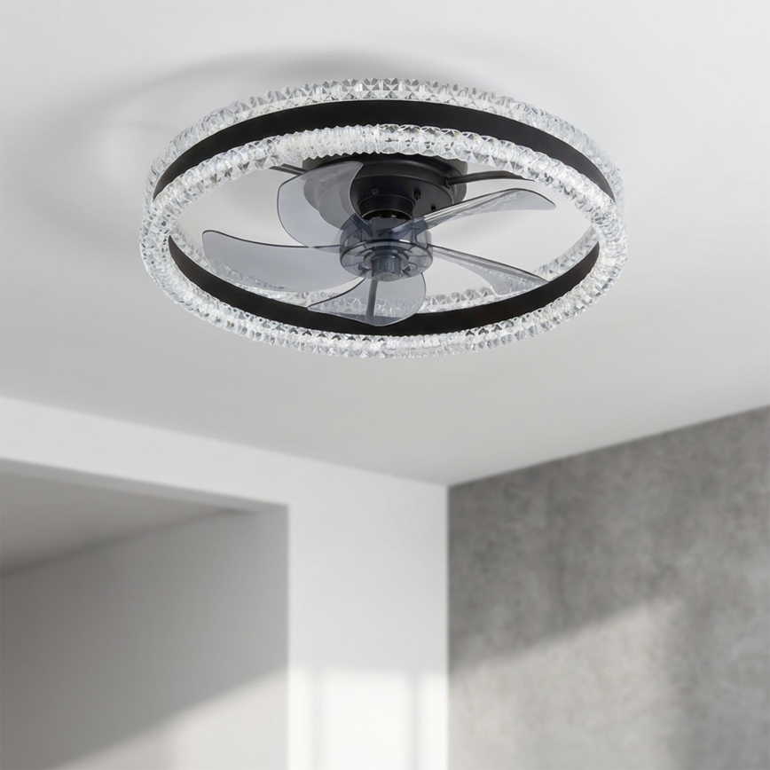 Brilagi - Dimbare LED-plafondventilator LED/62W/230V Ø 50 cm zwart + afstandsbediening