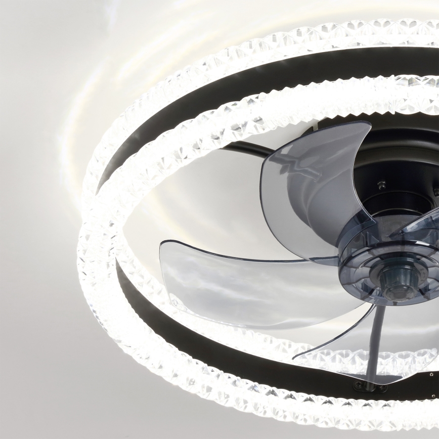 Brilagi - Dimbare LED-plafondventilator LED/62W/230V Ø 50 cm zwart + afstandsbediening