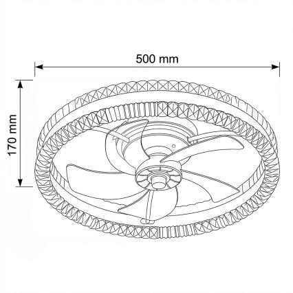 Brilagi - Dimbare LED-plafondventilator LED/62W/230V Ø 50 cm zwart + afstandsbediening