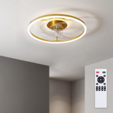 Brilagi - Dimbare LED-plafondventilator LED/66W/230V 55 cm wit/goud + afstandsbediening