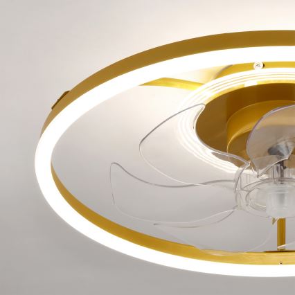 Brilagi - Dimbare LED-plafondventilator LED/66W/230V 55 cm wit/goud + afstandsbediening