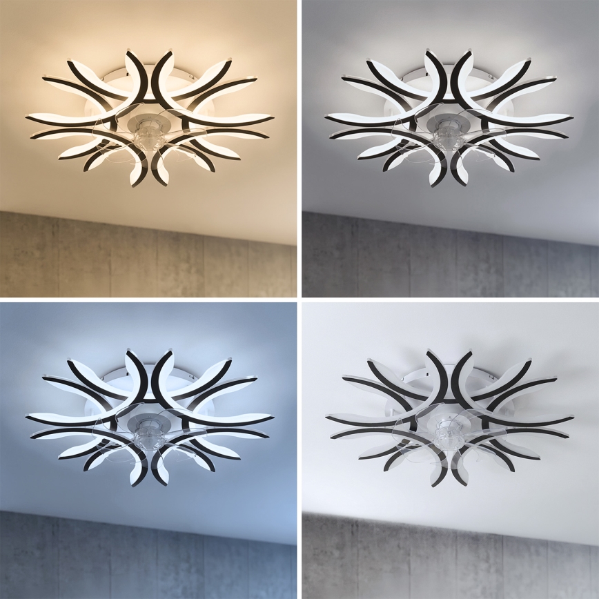Brilagi - Dimbare LED-plafondventilator LED/70W/230V Ø 76 cm zwart + afstandsbediening