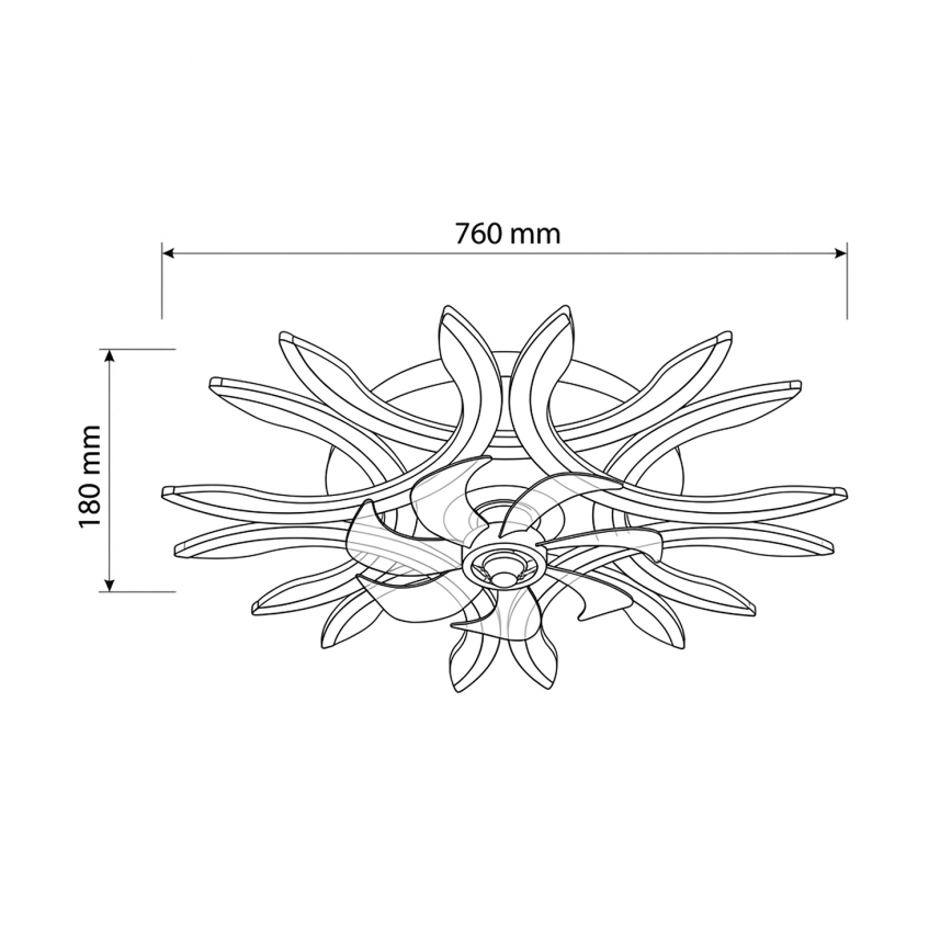 Brilagi - Dimbare LED-plafondventilator LED/70W/230V Ø 76 cm zwart + afstandsbediening