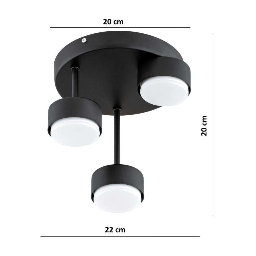 Brilagi - LED RGB+CCT dimbare opbouwplafondlamp MONO 3xGX53/14W/230V 2700-6500K Wi-Fi Tuya zwart