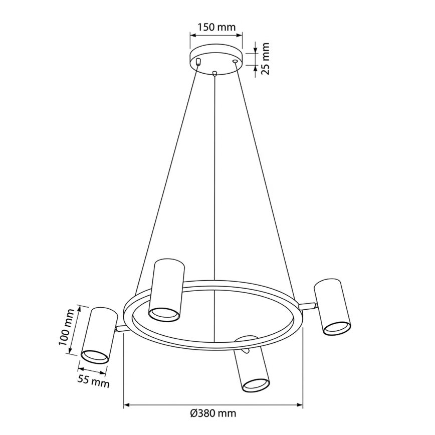 Brilagi - LED RGBW dimbare hanglamp aan kabel SELE 4xGU10/6,5W/230V 2700-6500K wit
