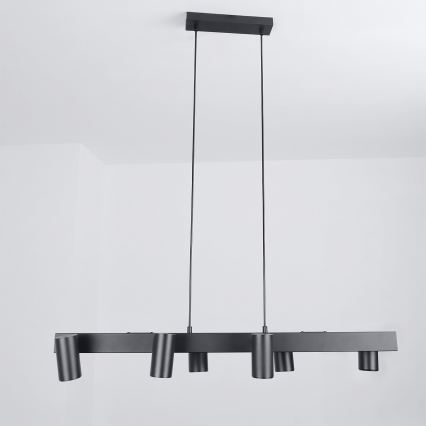 Brilagi - LED RGBW dimbare hanglamp aan kabel SELE 6xGU10/6,5W/230V 2700-6500K zwart + afstandsbediening